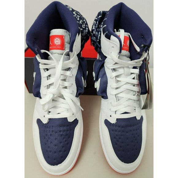 NIKE AIR JORDAN RETRO 1 UTILITY QUAI WHITE BLUE RED DV1717-100 (US SIZE 14) main image 4